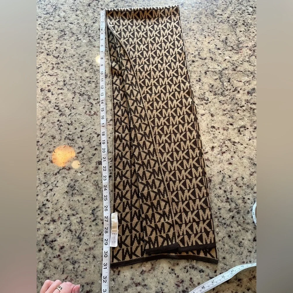 Michael Kors Brown and tan Logo Scarf